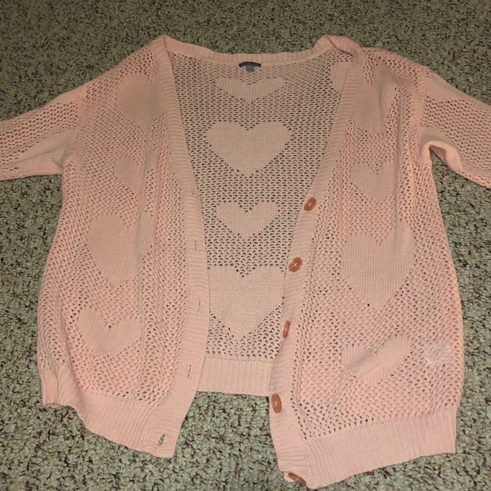 Pink Heart Charlotte Russe Cardigan